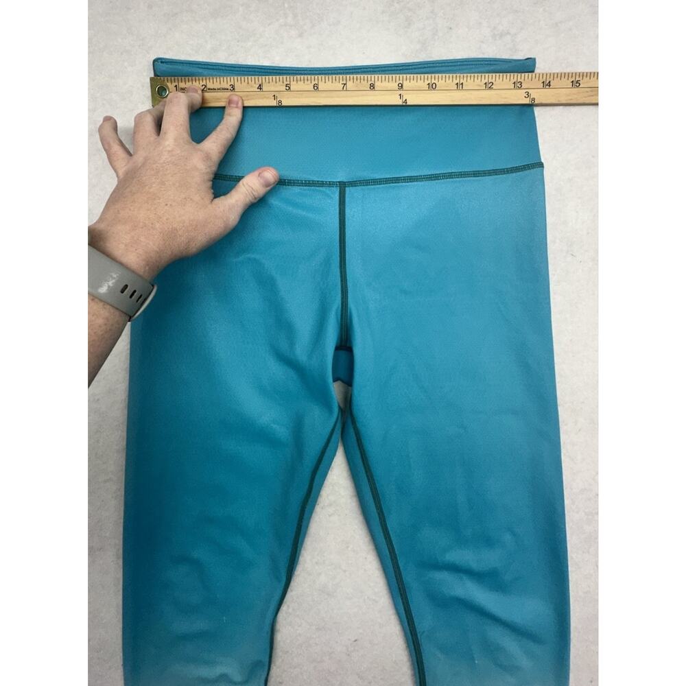 Zyia Leggings Size 6 8 Teal Venom Metallic Ombre Light N Tight Hi Rise 7/8 - Picture 3 of 7
